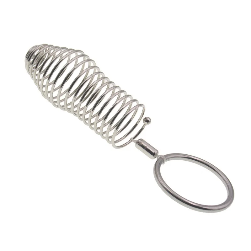 Anillo de acero inoxidable 304 para hombre, jaula de Bondage para pene, cinturón de Metal de castidad, anillos anticaída, herramienta sexual para hombre