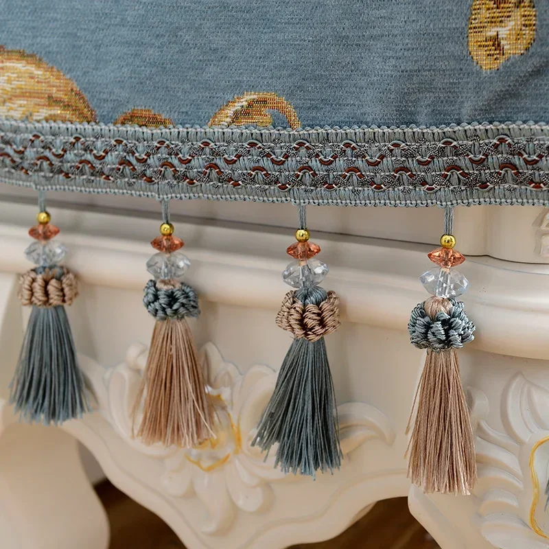 European TV Cabinet Cover Cloth Table Flag Tassel Tablecloth Table Runner Household TV Ark Dustproof Cover Dresser Cloth