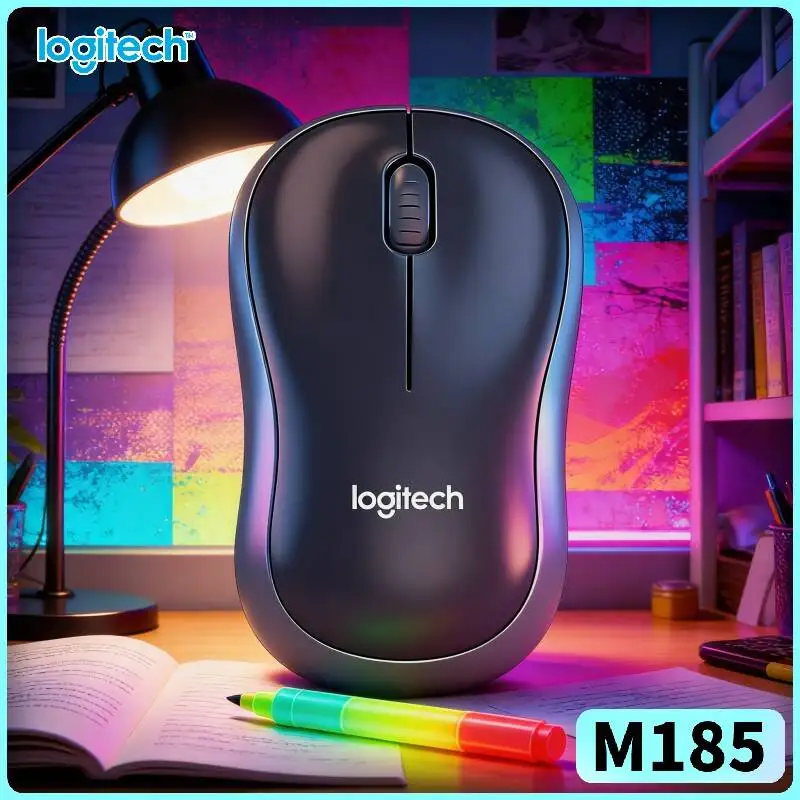 Logitech M185 Mouse-ToughHome Durable Build 10m Range 3 Buttons Scroll 12-Month Battery Laptop Desktop Accessory