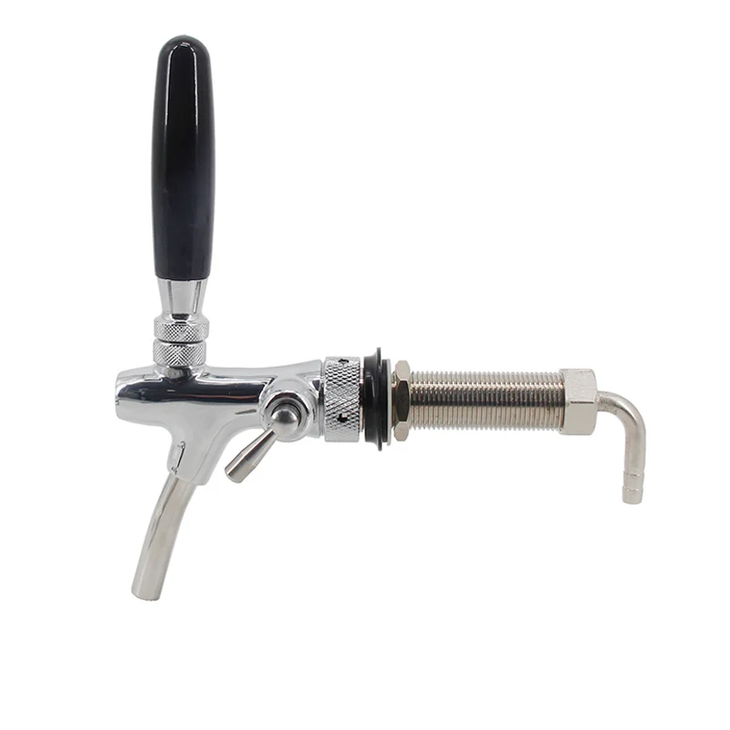 Standard European Beer Flow Control Faucet with 100mm Shank & 8mm Elbow Tailpiece G5/8