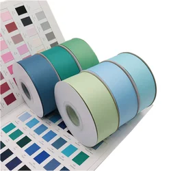 Commercio all'ingrosso 196 colori 38mm poliestere tinta unita nastro in Grosgrain per fiocchi per capelli confezione regalo decorazione fai da te