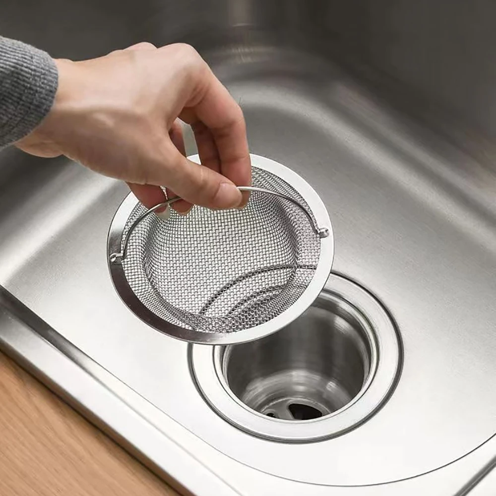 Creative Kitchen Sink Filter Stainles Steel Mesh Sink Strainer Filter Bathroom Sink Strainer Drain Hole Filter Trap Waste Screen