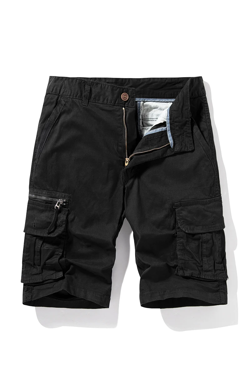 

Short Pants High Quality Casual Business Fashion New Summer Cotton Shorts Men Solid Color Elastic Waist Social Men Cargo Shorts