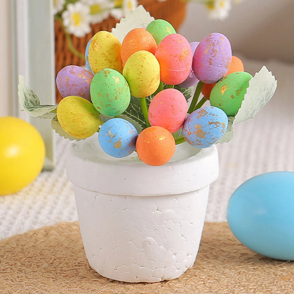 

4pcs Easter Egg Bonsai Decor Foams Easy Maintenance Outdoor Garden Party NoveltyFlower Easter Decoration