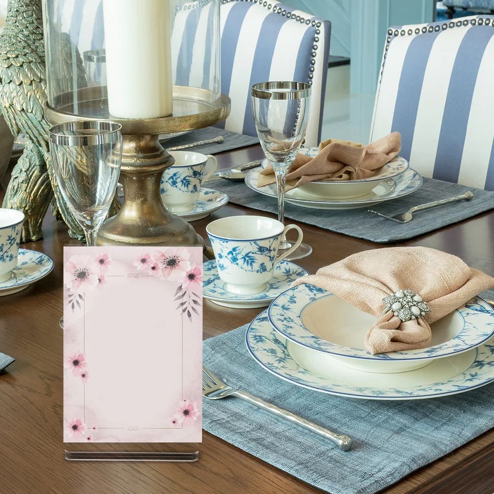 

4Pcs Acrylic Display Stands Clear Sign Holder Small Acrylic Menu Holder Transparent Photo Frame Stand for Tabletop