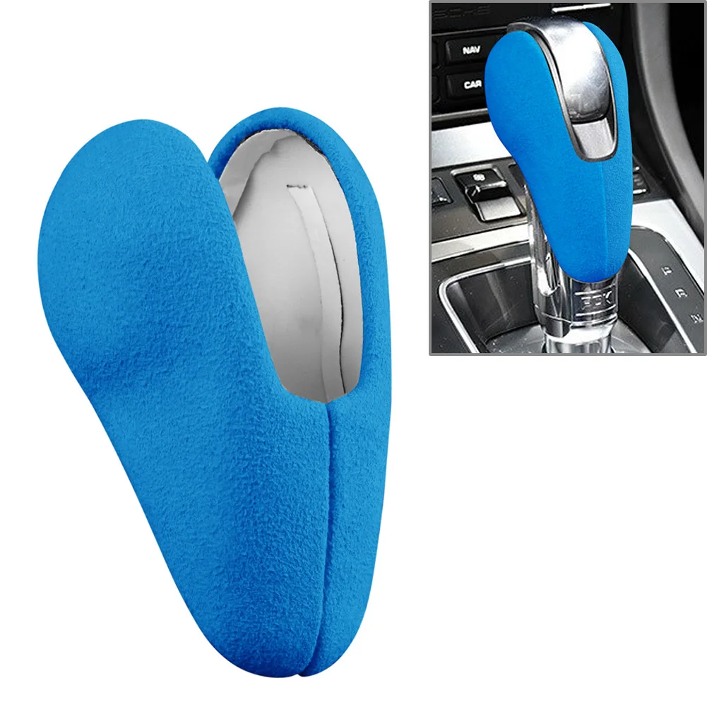 Car Knob Cap Gear Shift Head Trim Cover 2pcs For Prosche Boxster 2009-2015 Cayman 2009-2016 Suede Blue