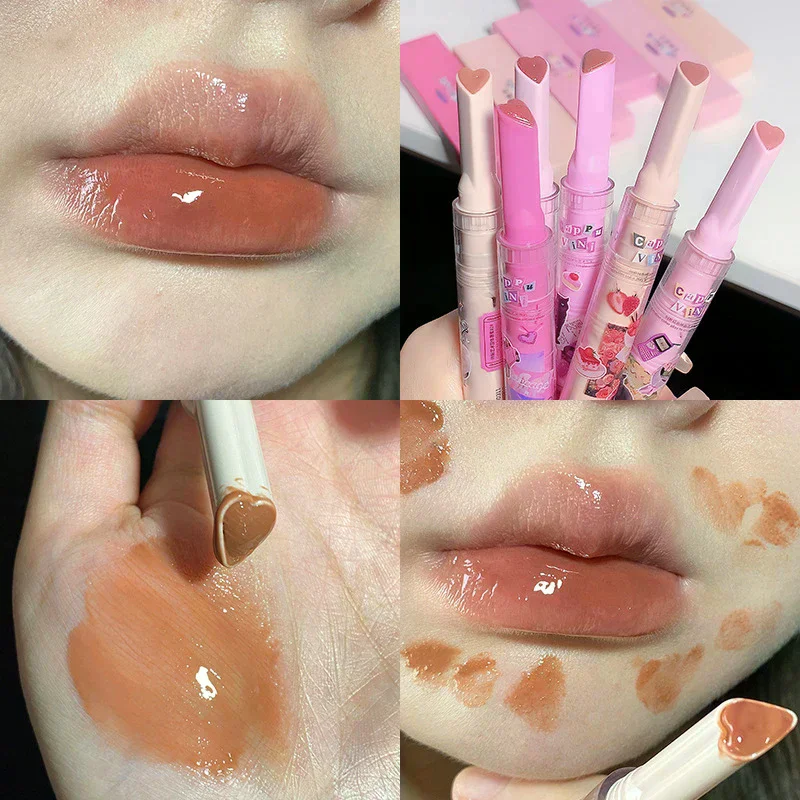 Cappuvini geléia amor batom rosa brilho de água claro lábio esmalte à prova dwaterproof água copo antiaderente hidratante plumping brilho labial maquiagem