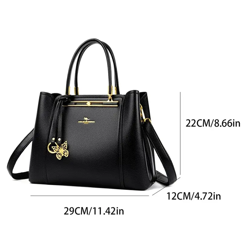 Soft Leather Luxury Handbags Women Bags Designer 3 Layers Shoulder Crossbody Sac Ladies Large Capacity Shopping Messenger Tote - Image 4