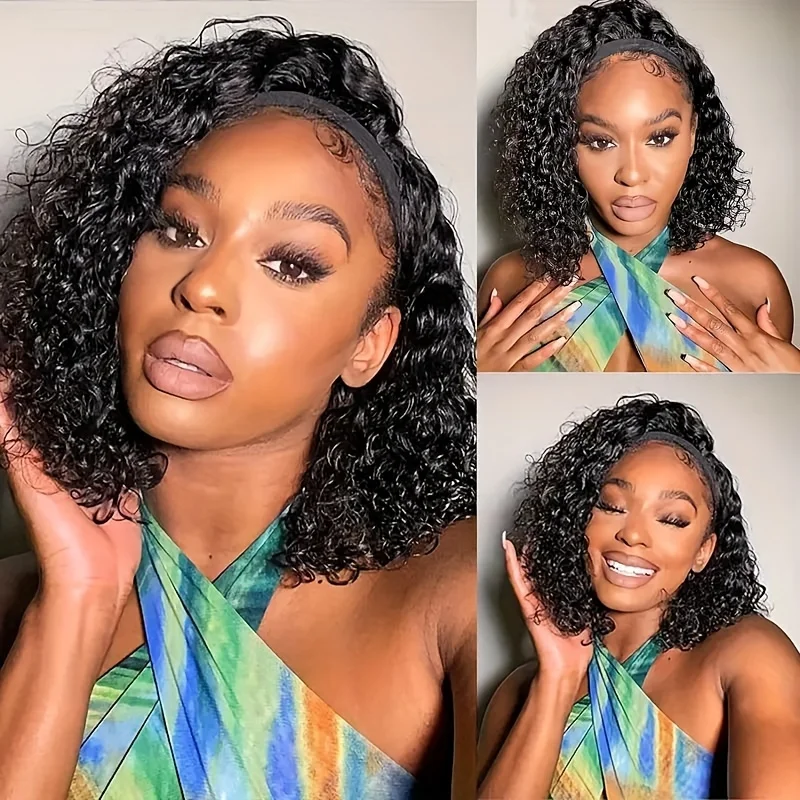 شعر مستعار صناعي برباط رأس للنساء ، شعر مجعد بموجة عميقة ، غطاء شبكي وردي ، ألياف عالية الحرارة ، حفلة يومية ، عيد الهالويين