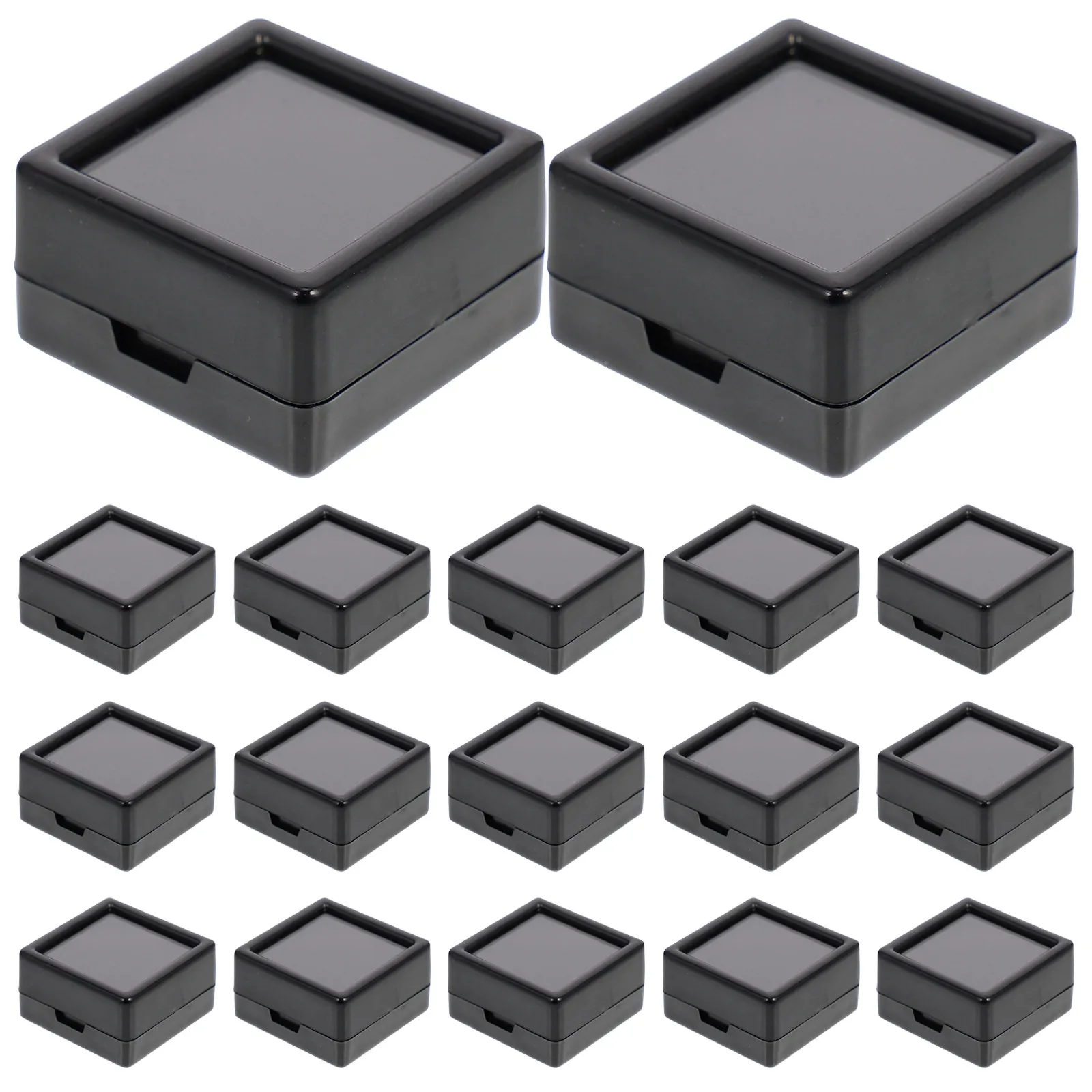 

24Pcs Gems Box Storage Case Clear Lid Jewelry Display Box Cushion Stone Storage Jewelry Case Empty Stone Holder