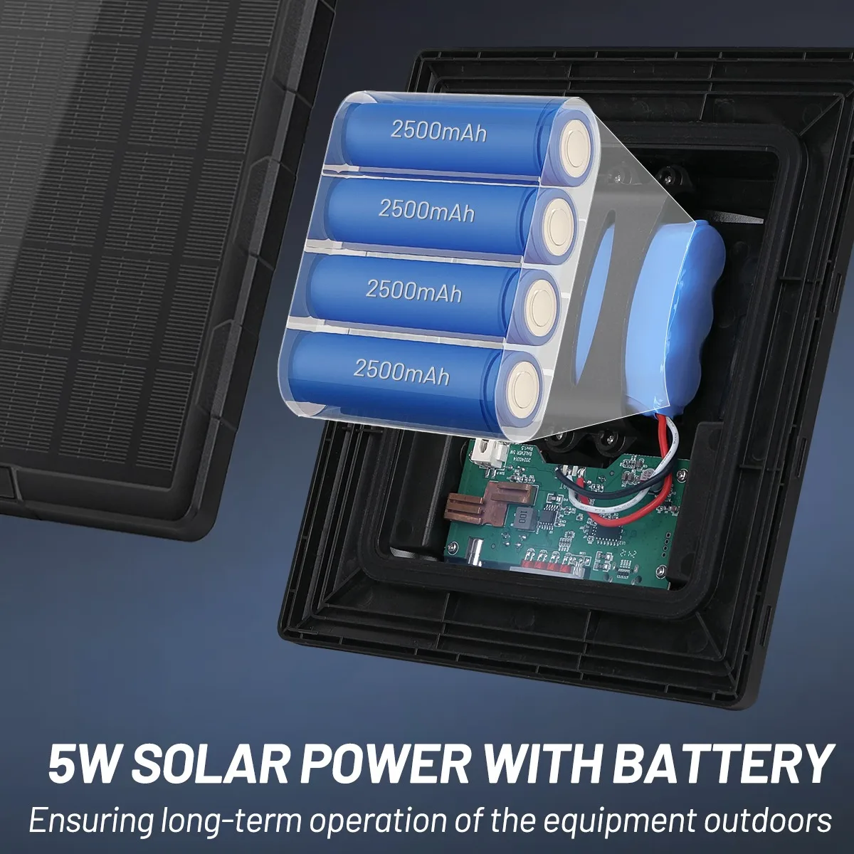 Trail Camera Solar Panel with DC Solar Battery Charger Kit 12V/6V Output Build-in 7500mAh Rechargeable Battery IP66 Waterproof