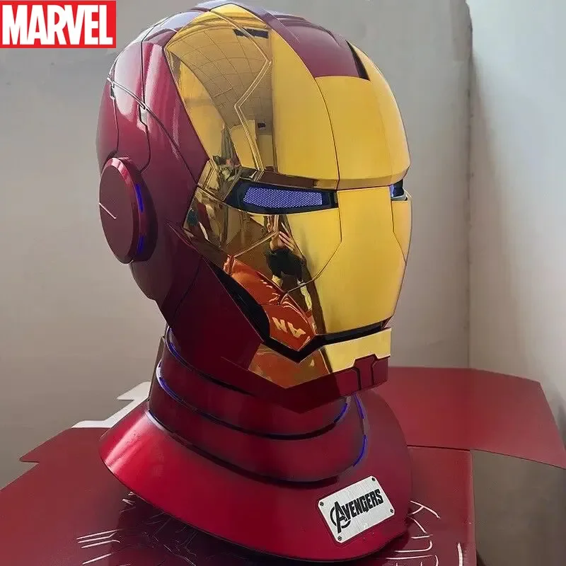 2024 1:1 Mk5 Marvel Iron Man Autoking Helmet Remote And Voice Control Ironman Automatic Helmet Mask With Led Light Figure Boys