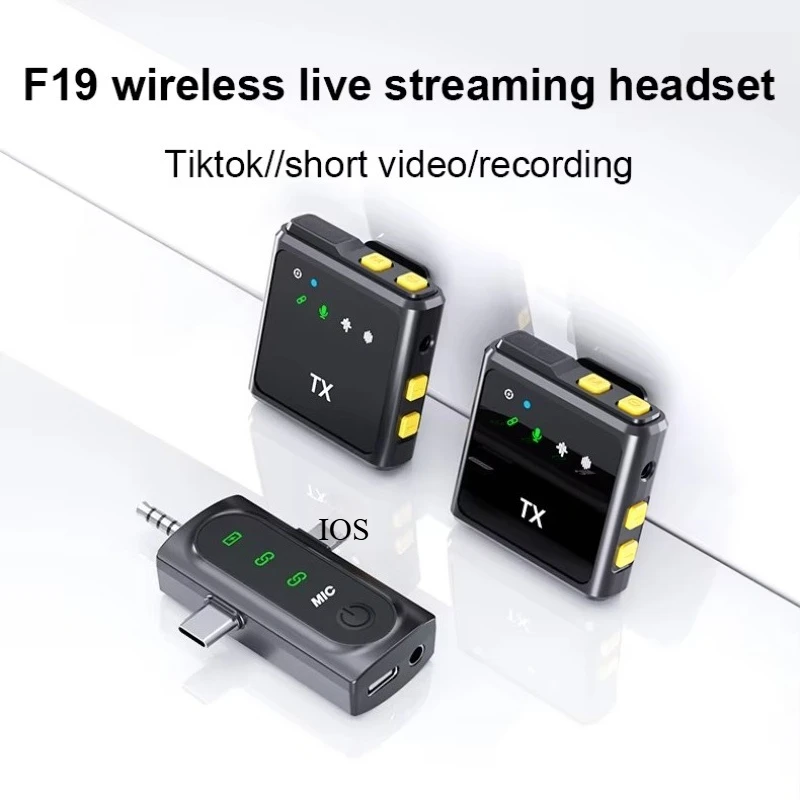 Micrófono de solapa inalámbrico 3 en 1, mini micrófono inalámbrico 2.4G con reducción de ruido para iPhone Android, grabación de audio, podcasts, transmisión en vivo