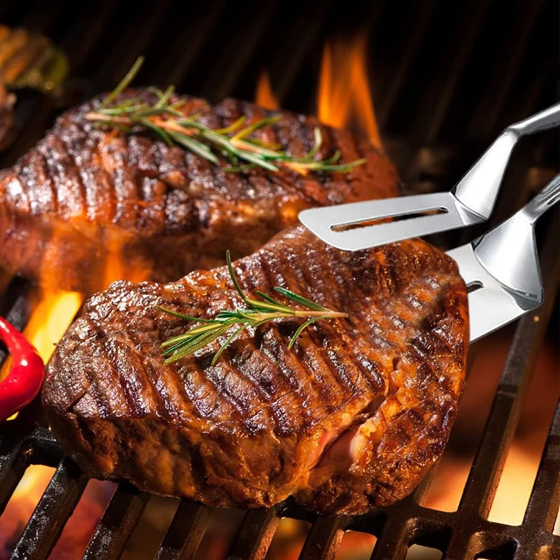 

Multi-Purpose Stainless Steel Spatula Tong - For Steak, Fish, Chicken & Pizza, Thickened & Easy to Clean with Smooth Edge, 1 PC