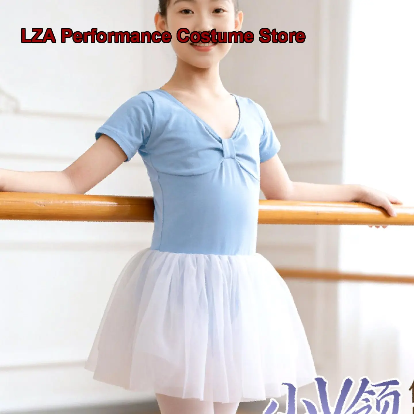 Children's Girls' Short Sleeve Practice Specialized for Jumping Grade Examination Summer Preschool One-Piece Body Suit