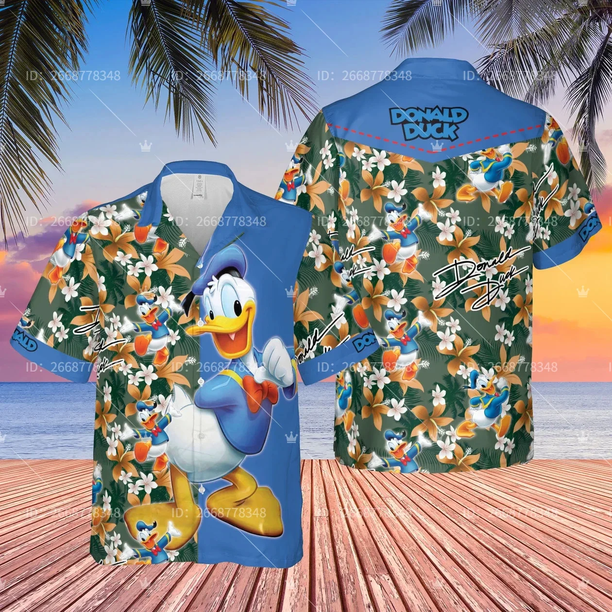 Funny Donald Duck Hawaiian Shirt Disney Hawaii Shirt Summer Vacation Shirt Beach Surf Shirt Trendy Vintage Button Down Shirt