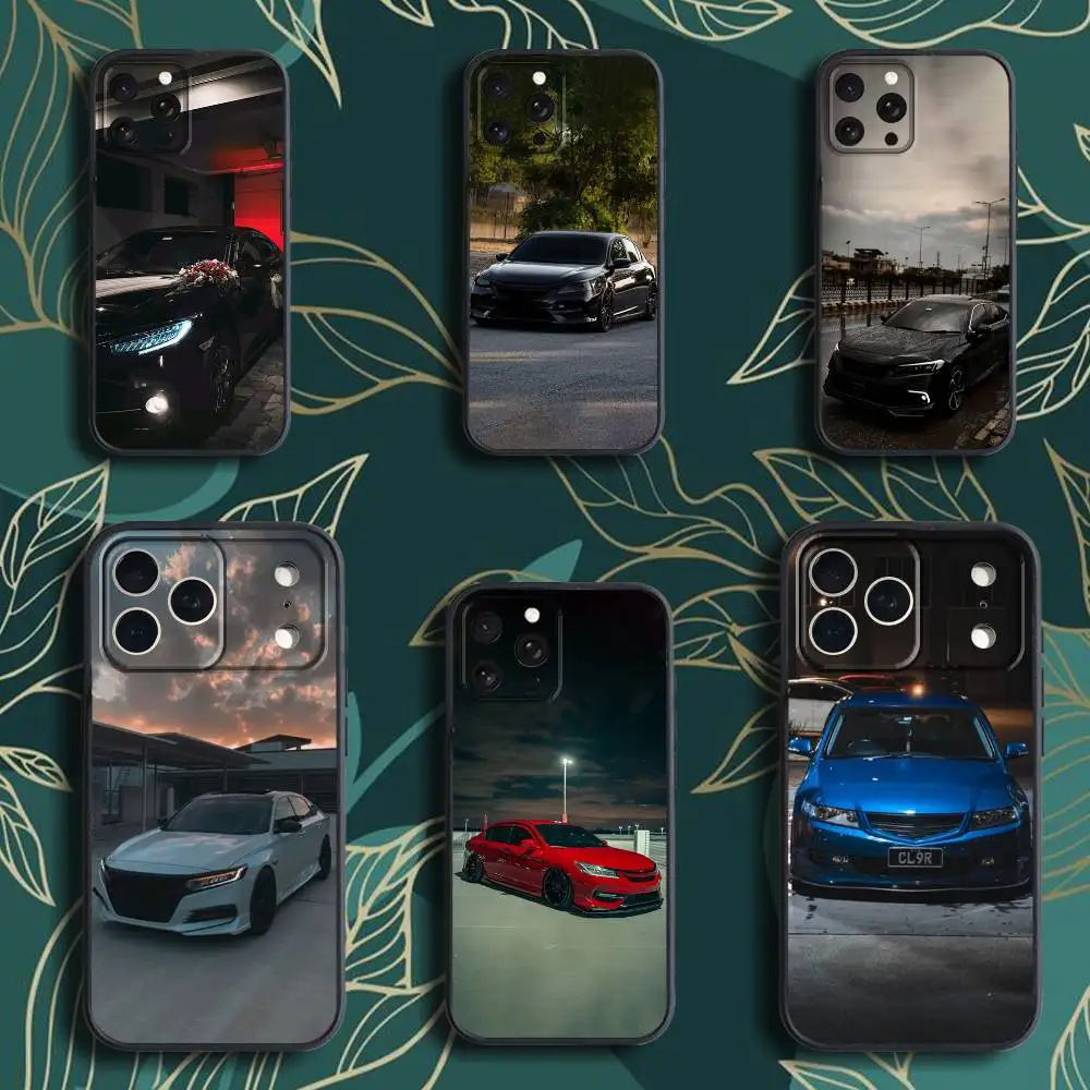 

A-Accord car Phone Case For iPhone 17,16,15,14,13,12,Pro,Max,Plus,E,SE4,Air,Mini Black Soft Box