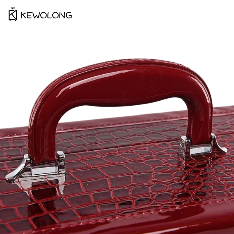 Vintage Red Wedding Cash Box with Lock, Chinese Style Dowry Money Chest for Betrothal Gift, Bride Engagement Savings Box