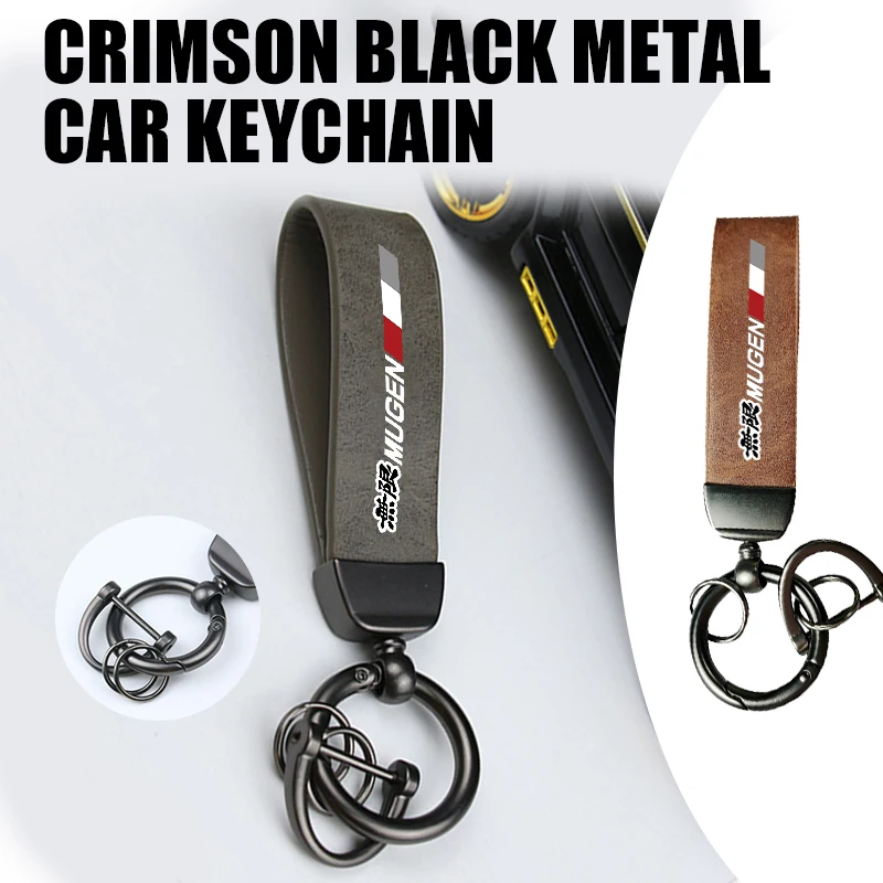3D Metal Leather Car Keychain Key Ring Auto Emblem Accessories For Honda Legend Mugen Si RR Insight CITY CIVIC XR-V CR-V UR-V