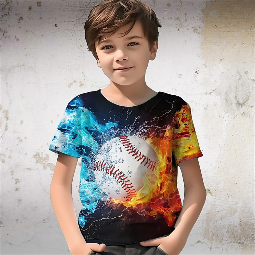 2024 Summer Sports Basketball T Shirt Kids Children Birthday Tshirts Baby Clothes Boys Girls Casual T-Shirts 3d Printed