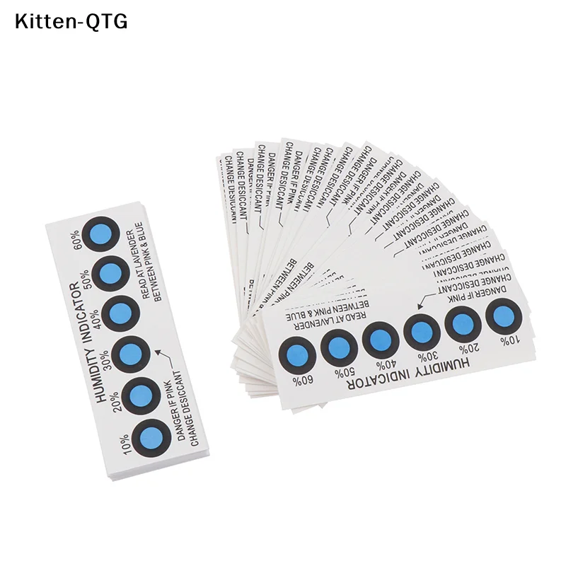 Hot！50 PCS Humidity Indicator Card For Testing Humidity In Closed Containers10%-60% Test Paper Card Blue Six-point Humidity Card