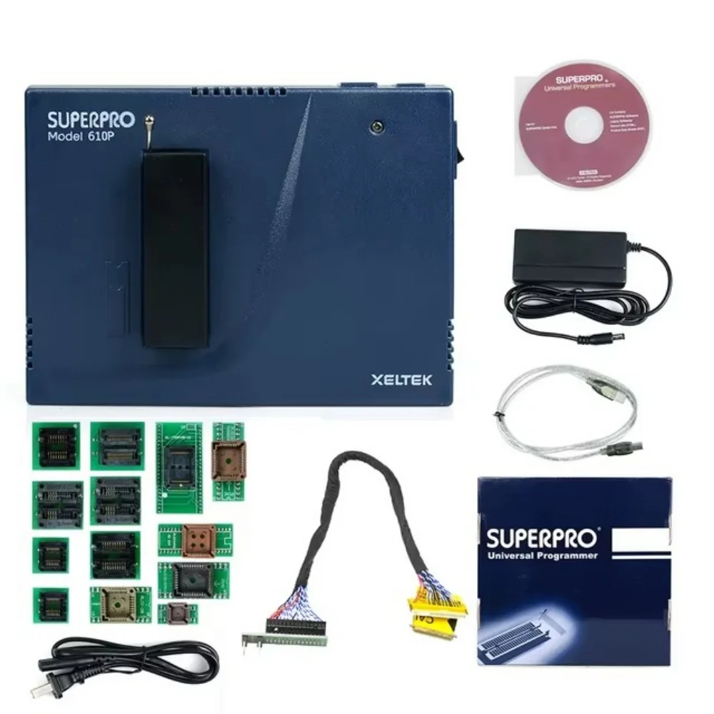 New Quallity Xeltek Superpro 610P with Adapters Universal IC Chip Programmer USB Programmer