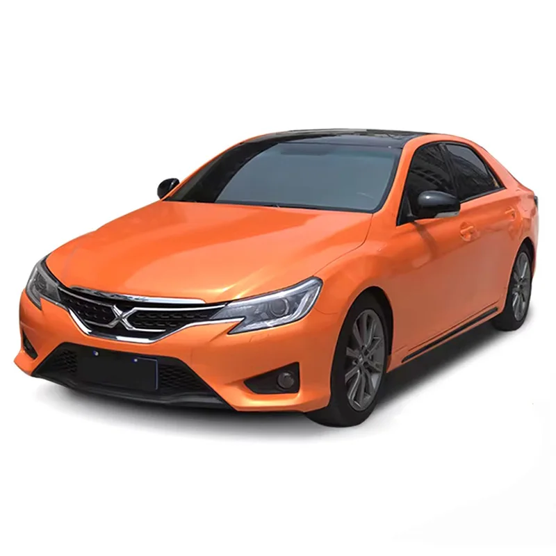 2025 Super Bright PVC Orange Color Chameleon Metallic Series Car Body Sticker Pet Car Vinyl Wrap Film