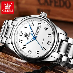 Edelstahl -Quarz -Olevs für Männer, wasserdichte Handgelenkwache, arabische Ziffern, Luxusmarke für den Vater anwesend 8 Hauptverkaufsmuster Schweizer Männer - №8