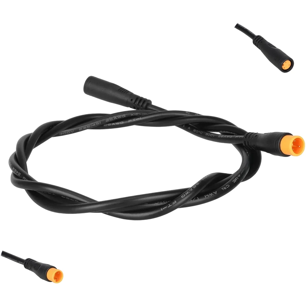 Flexible Cable 3-pin Cable 100cm M8 Connector Abrasion Resistant Flexible Length Male To Female Waterproof Design