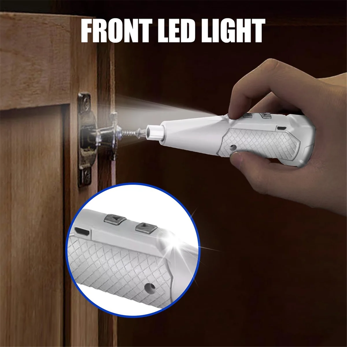 

A002 3.6V Cordless Electric Screwdriver Rechargeable Portable Mini Rotary Home Gadget, with LED Light
