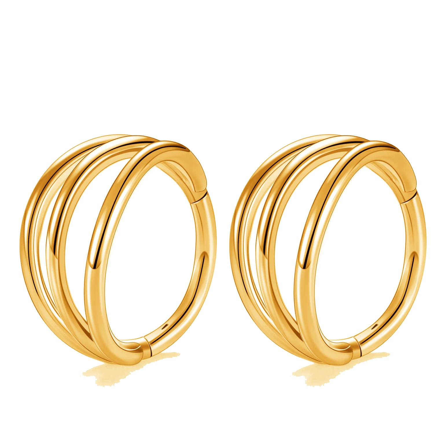 Triple Hoop Nose Ring in Stainless Steel