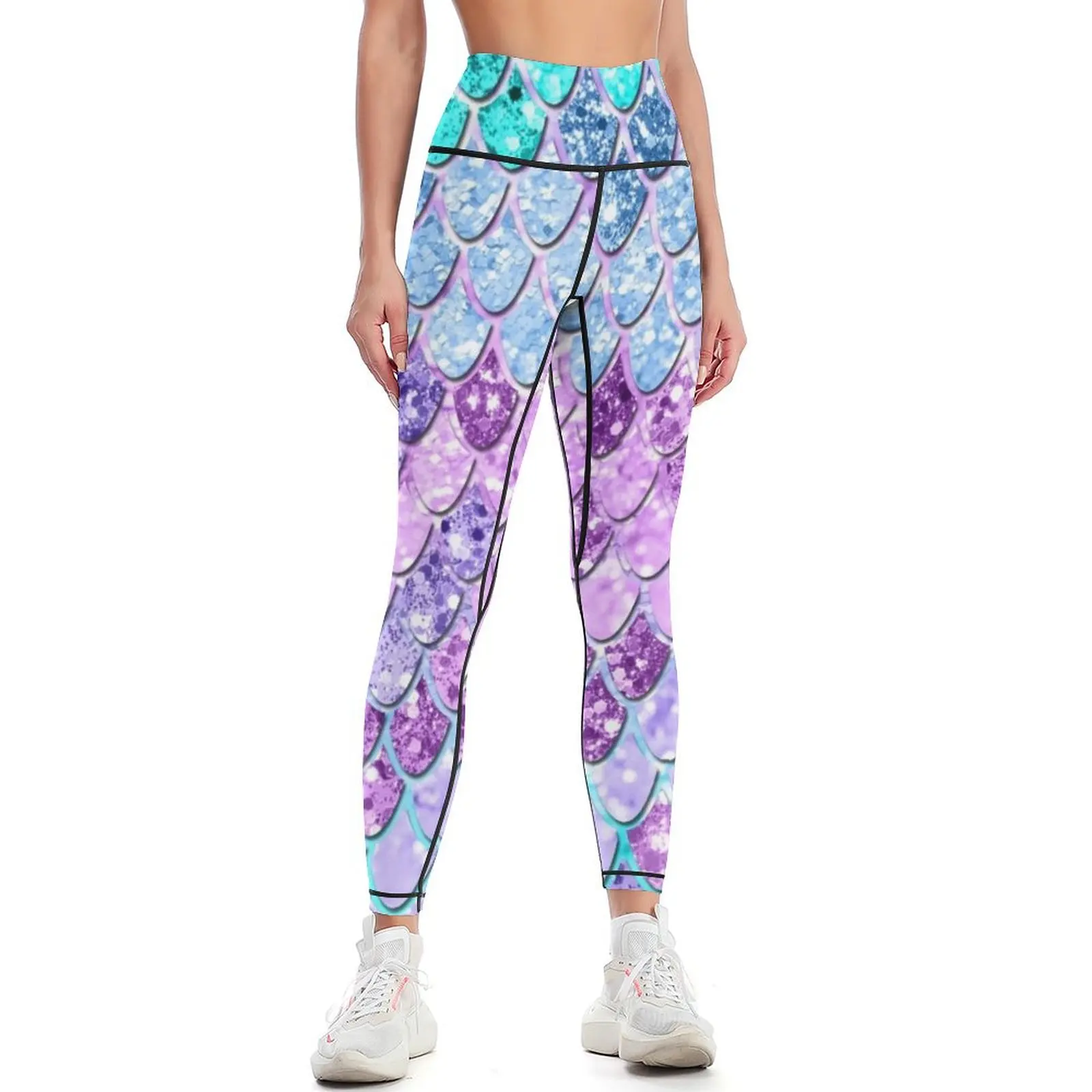 

Mermaid Scales with Unicorn Girls Glitter #9 (Faux Glitter) #shiny #decor #art Leggings Women's tights Womens Leggings