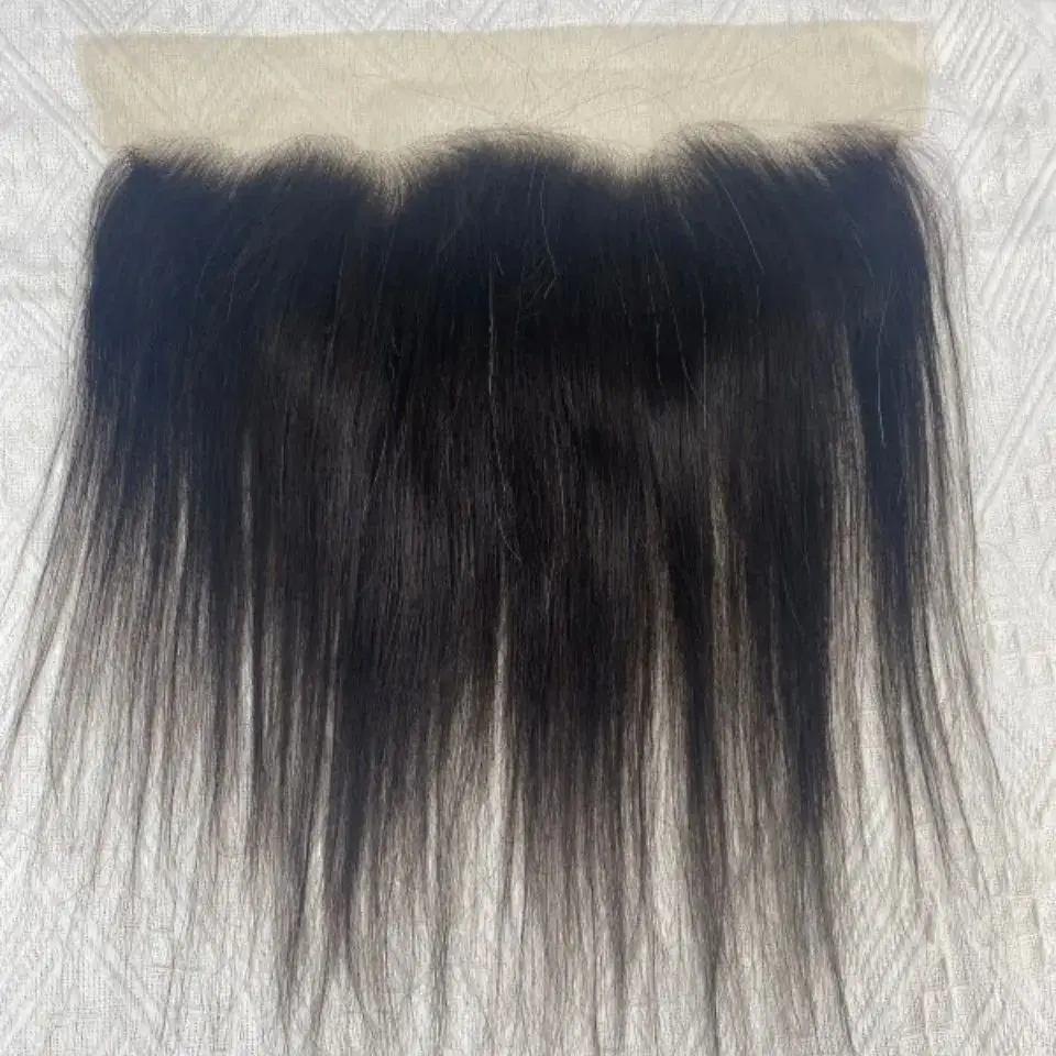 13x4 fechamento frontal de renda de orelha a orelha, renda frontal brasileira reta, cabelo humano, fechamento frontal, parte livre, preto natural