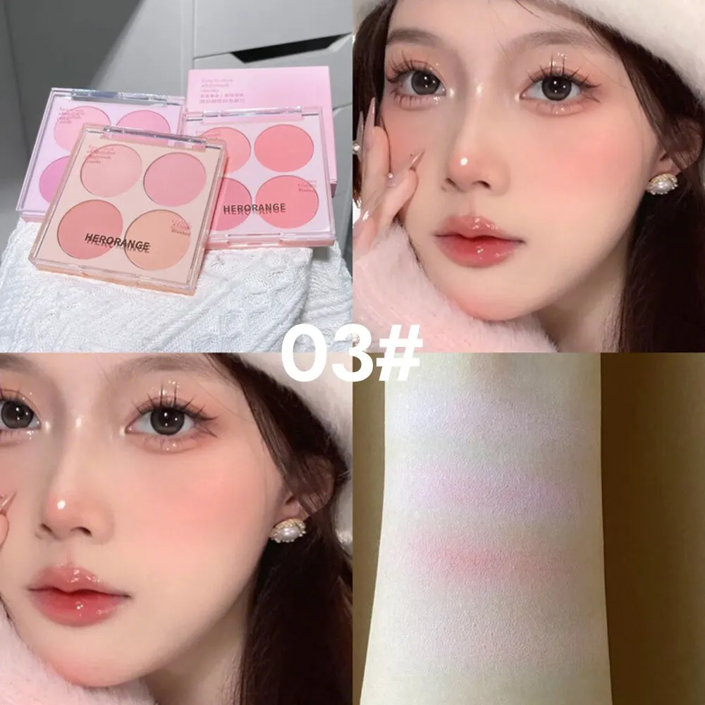 4 Colors Blush Powder Face Makeup Set Mixed Sweet Warm Colors Matte Cheek Powder Facial Beauty Cosmetic Makeup Blush