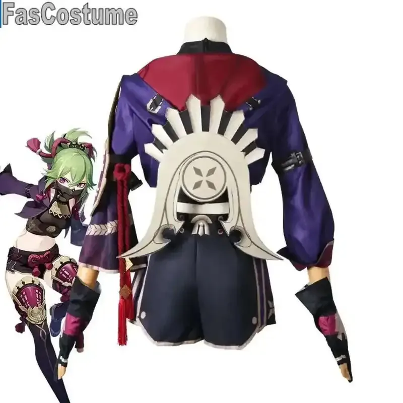 FasCostumeAnime Genshin Impact Kuki Shinobu костюмы для косплея женская одежда на Хэллоуин mb.3