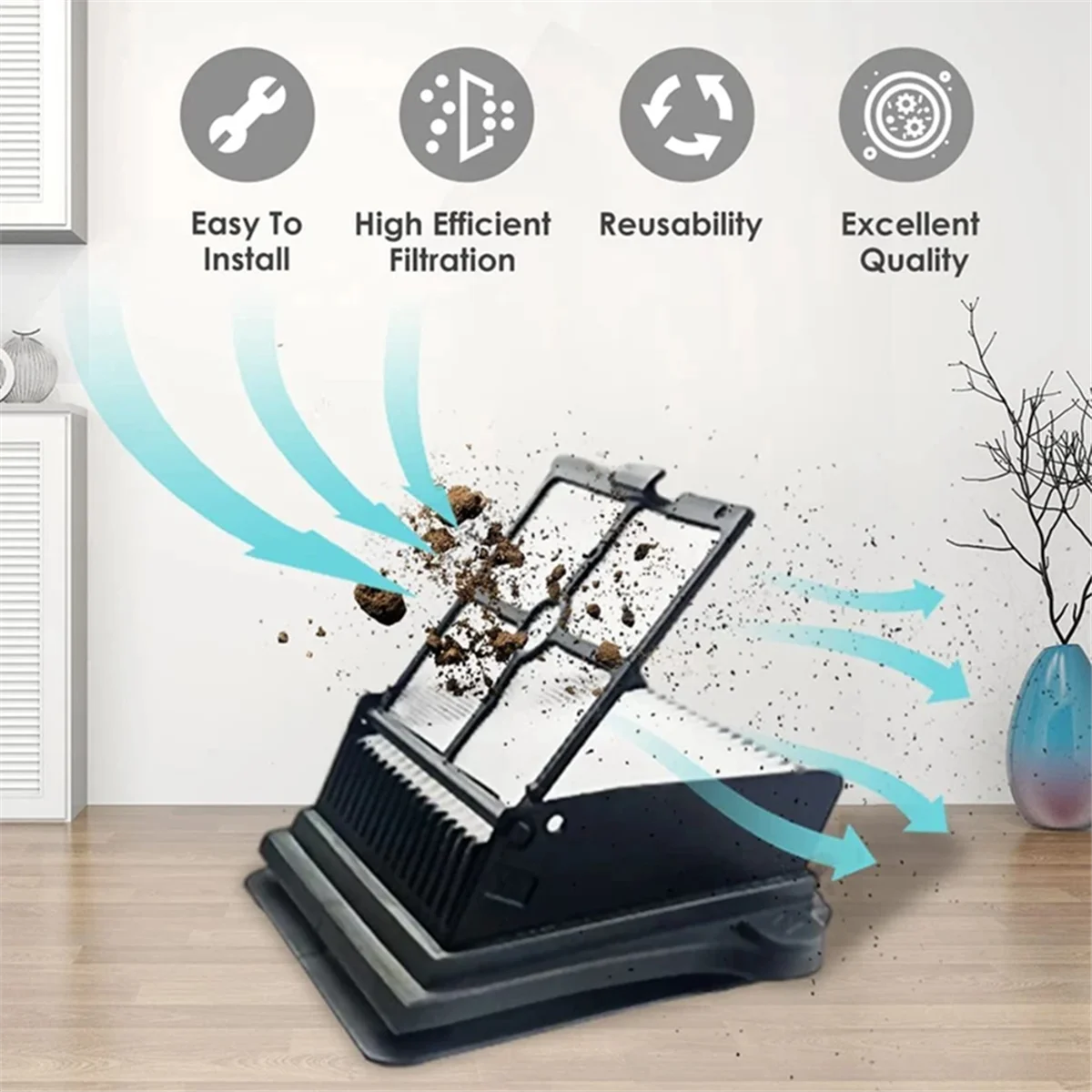 الجديد لأجزاء Floor ONE S7 Pro / S6 الإصدار 1 قطع غيار المكنسة الكهربائية الرطبة والجافة اللاسلكية مرشح فرشاة الأسطوانة