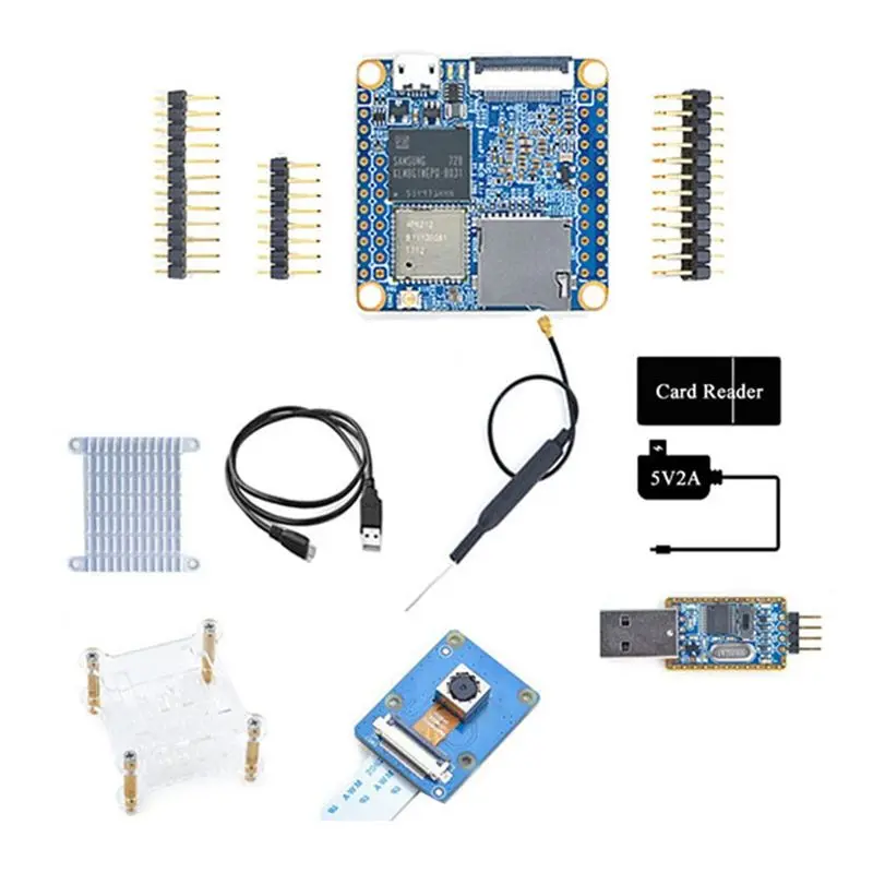 (ABDH) NanoPi NEO Air Development Board+CAM500B Cam Kit 512MB+8GB EMMC WiFi+BT Run UbuntuCore IOT Development Board(US Plug)