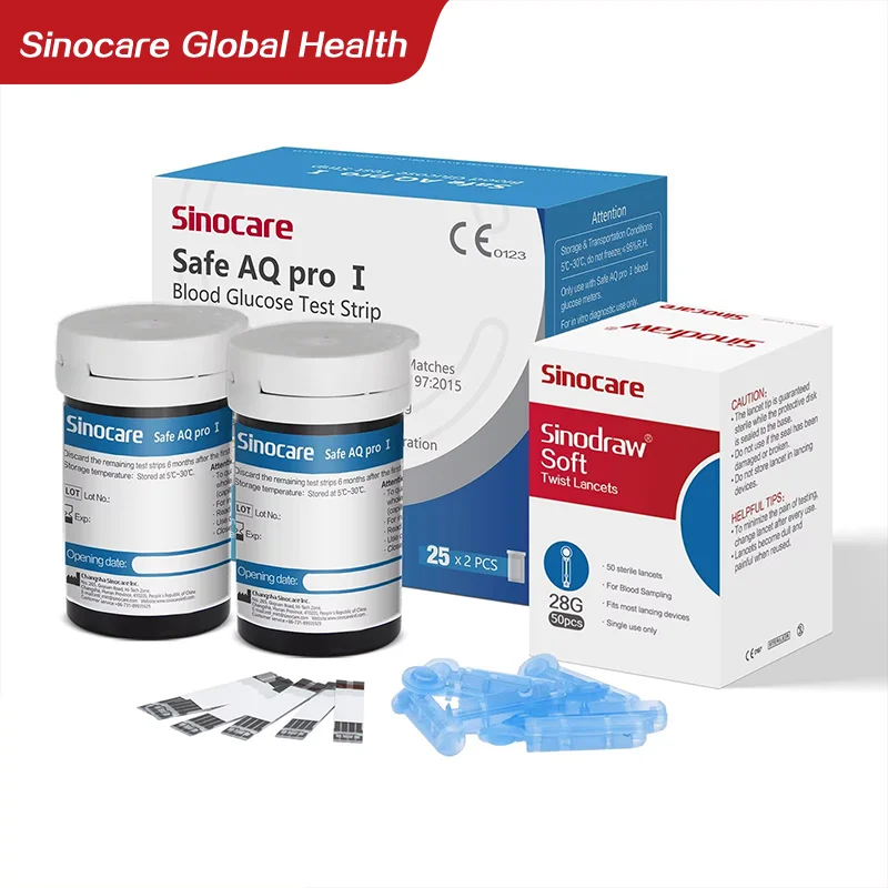 Tiras reactivas y lancetas Sannuo Sinocare Safe AQ pro Ⅰ 50/100/200 (solo tiras para Safe AQ Pro I)