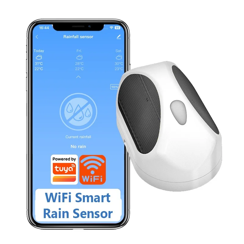 Tuya WiFi Rain Detector Waterproof Rainfall Sensor with Smart Remote Alert and Scene Linkage