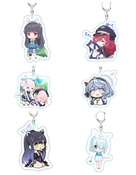 Hot Game Anime Figure Blue Archive Takanashi Hoshino Cosplay Acrylic Figure Q Version Keyring  Charm Accessories