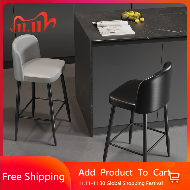

Minimalist Fashion Bar Stools Unique Italian Light Luxury Sturdy Gaming Personalized Bar Stools Soft Relaxing Muebles Furniture