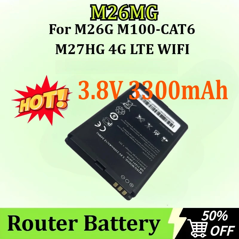 

M26MG 3,8 В 3300 мАч аккумулятор для маршрутизатора M26G M100-CAT6 M27HG 4G LTE WIFI новая обновленная цифровая батарея