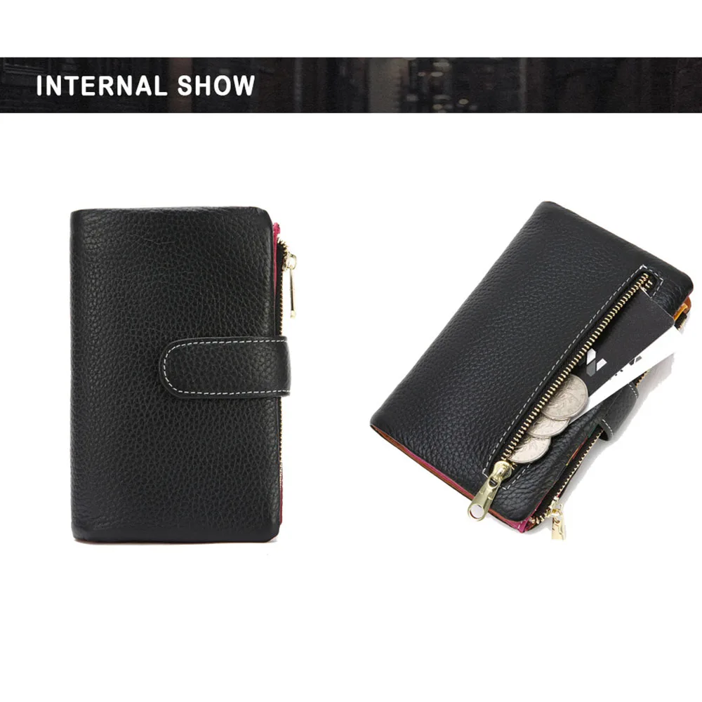 Fashion Genuine Leather Women Wallet 2023 New Wallet Zipper Buckle Multi-card Coin Purse