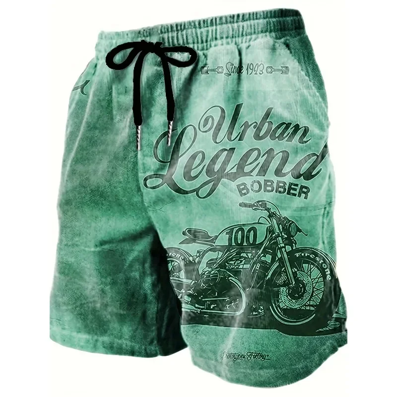 Men's Casual 3D Printed Beach Shorts - Comfortable Polyester, Drawstring Belt, Summer Outings & Beach Partiespvv