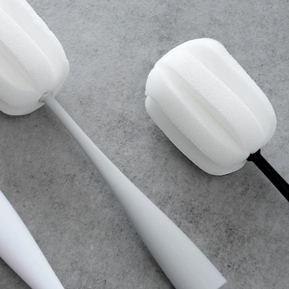

2Pcs Premium Sponge Bottle Cleaning Brush Frosted Handle Stand Design for Cups Mugs Glasses Decanters Bottle Cup