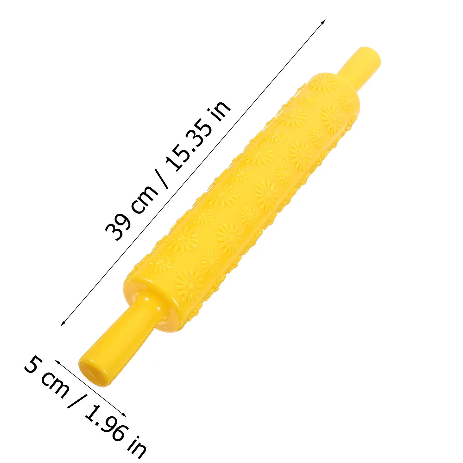 

Food Grade Plastic Yellow Sunflower Embossed Fondant Rolling Pin 39cm Cake Decorating Tool Embossed Rolling Pin
