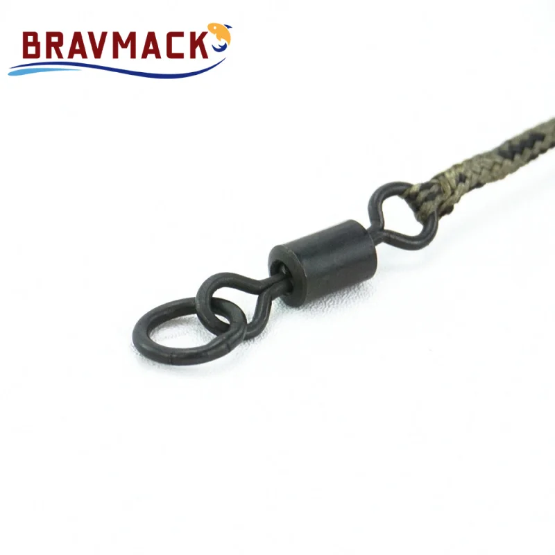 3pcs/conjunto de accesorios de pesca de carpa, giratorios Leadcore listos para usar, cambio rápido, gancho trenzado de 12 hebras - imagen 3