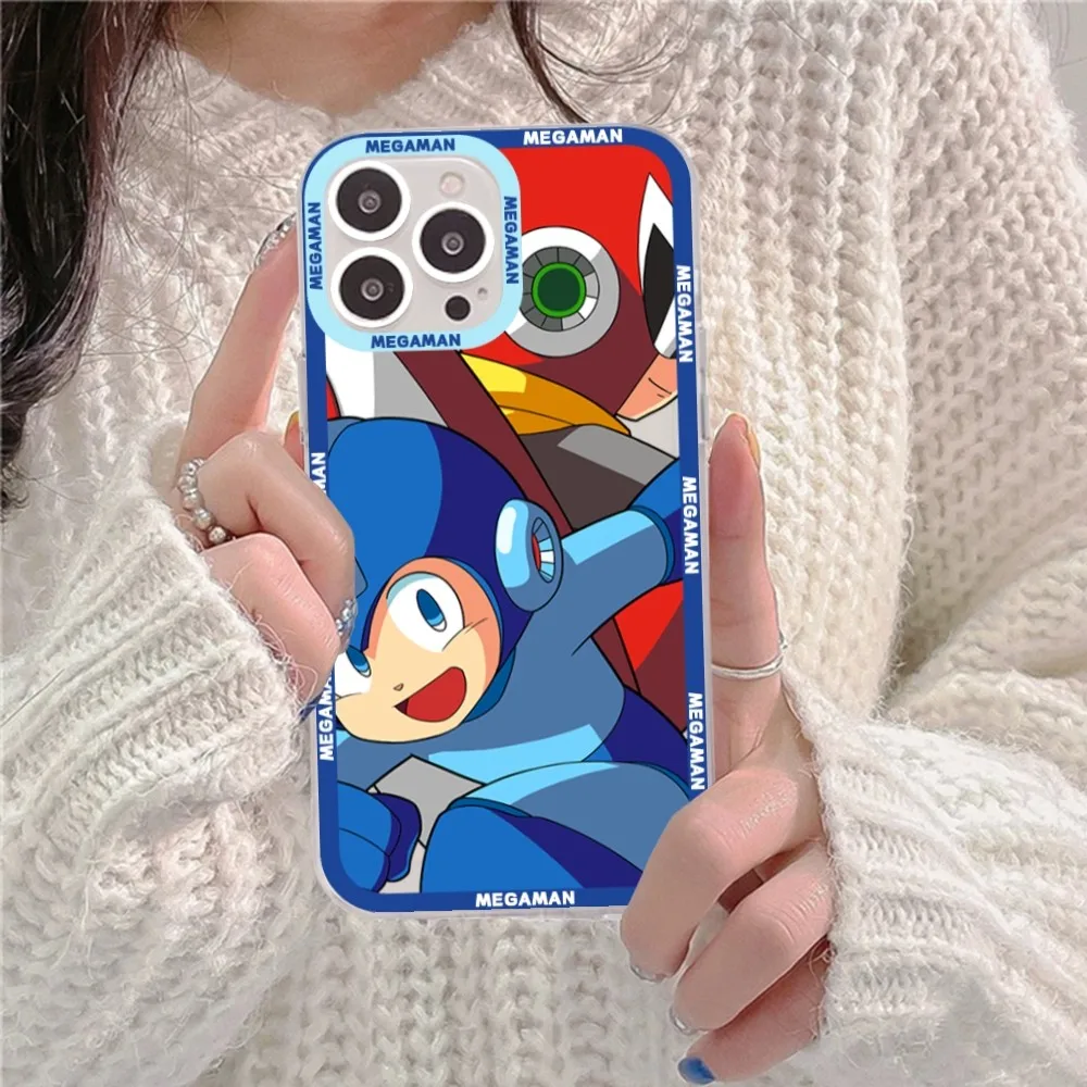 Coque de téléphone transparente souple pour iPhone, coque arrière, jeu Rockman, Megaman, 15, 13, 14 Pro Max, XS, Poly, 12, 11 Pro, 13 Mini