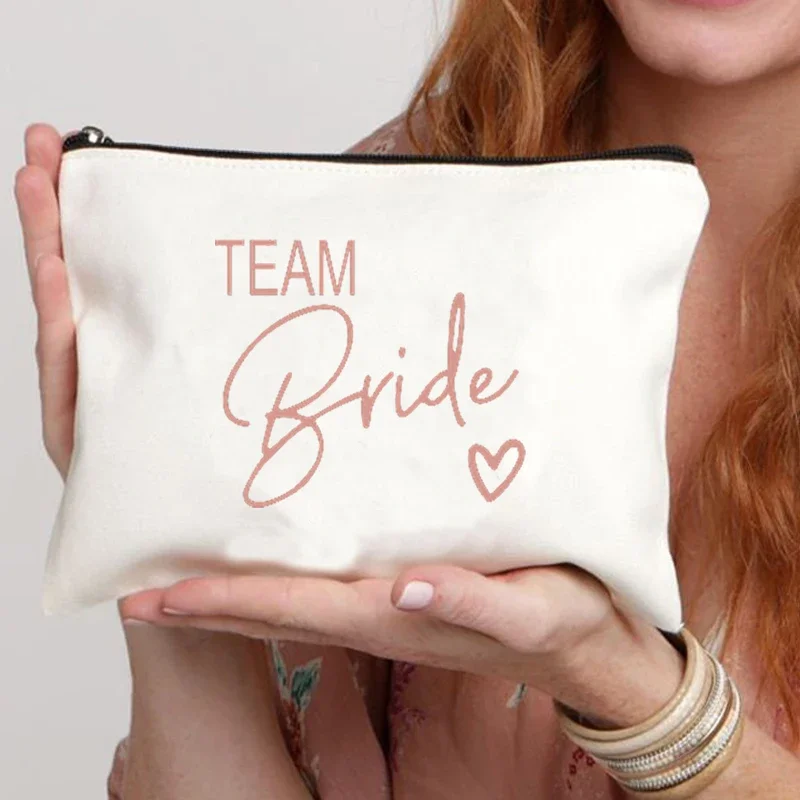 Team Bride Female Storage Make Up Case Wedding Gifts Makeup Bag Bachelorette Party Cosmetic Bags Bridesmaid Toiletries Organizer