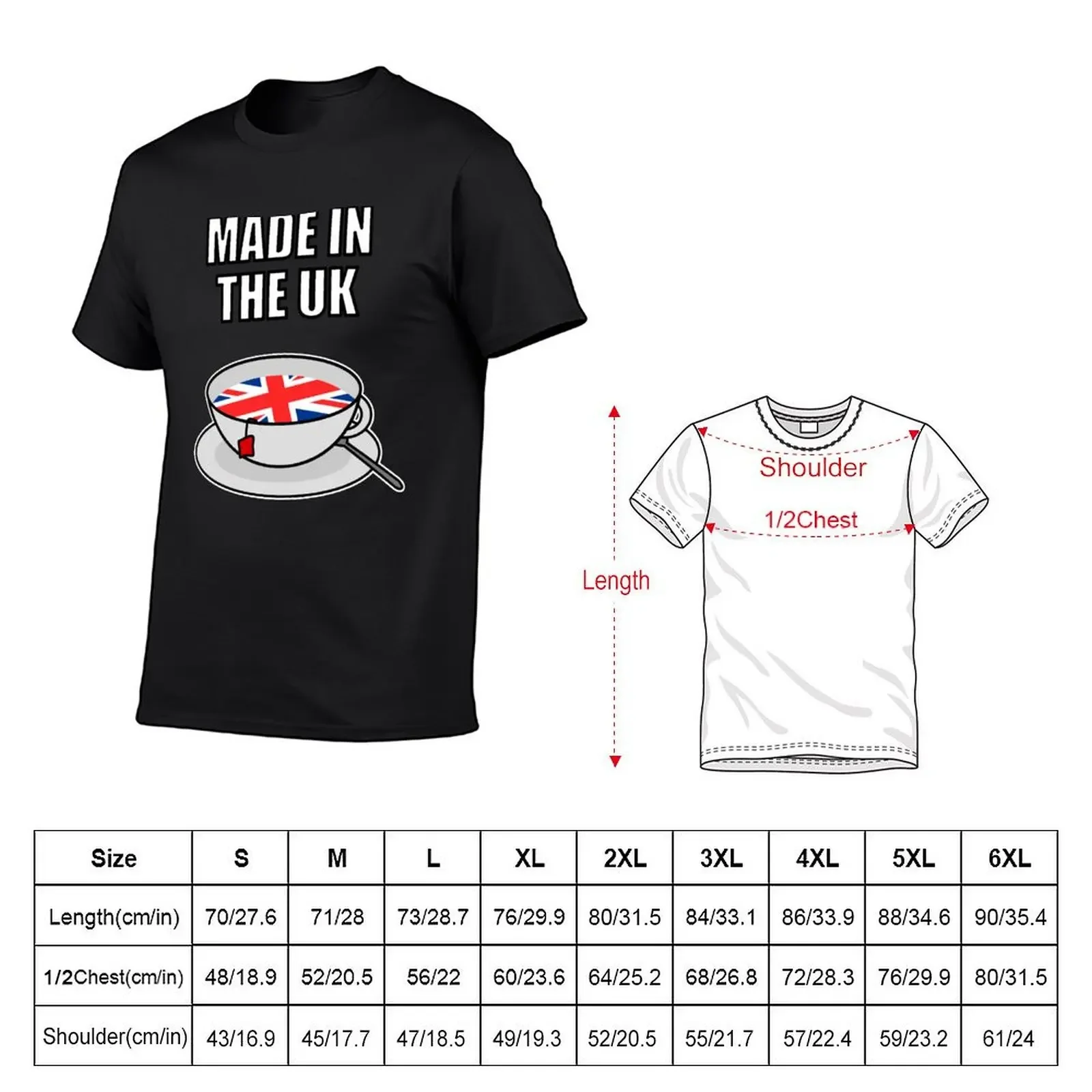 Made In UK Tea Cuppa British English Funny T-Shirt cute clothes blacks oversized t shirt men